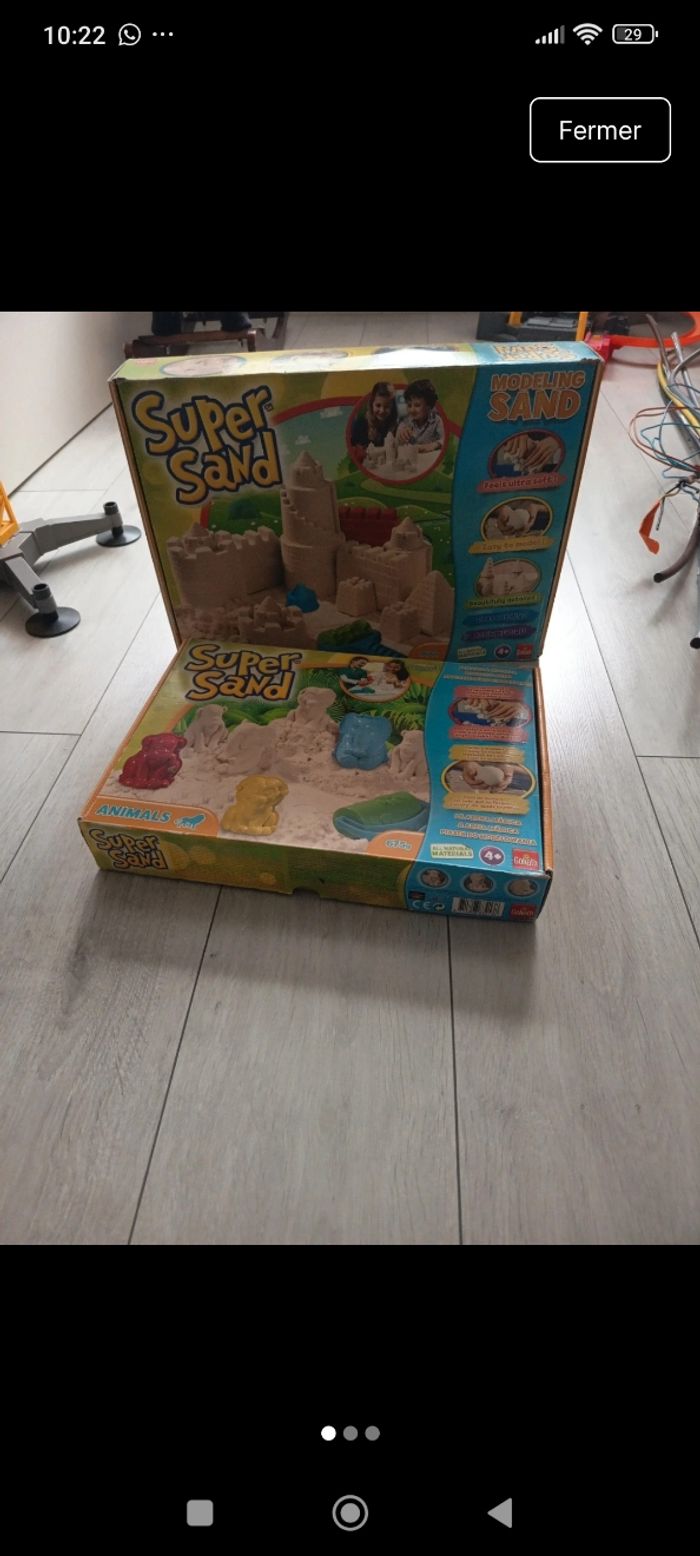 Lot de 2 boîtes de super sand animaux et chateau - photo numéro 1