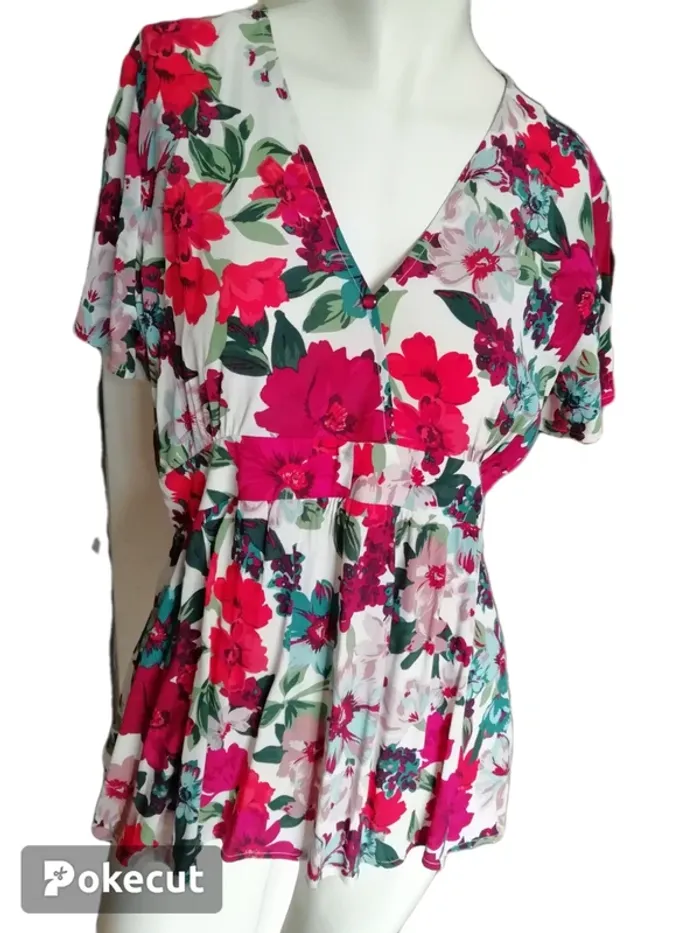 Blouse top chemisier chemise fleurs flower printemps été