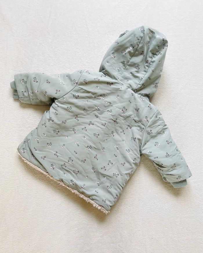 Manteau vert clair à motif fleuri à capuche 12 mois - Gémo - photo numéro 6