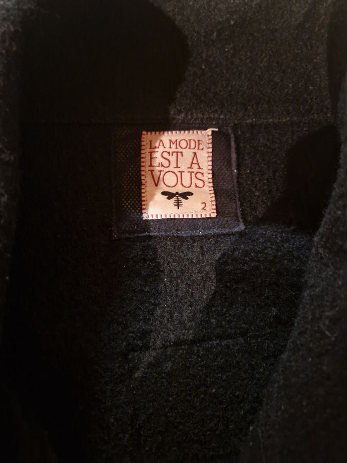 Joli manteau noir 100% laine, taille 36 - photo numéro 3