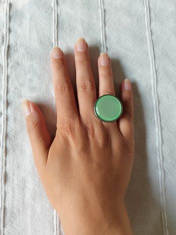 bague ajustable en acier inoxydable argenté