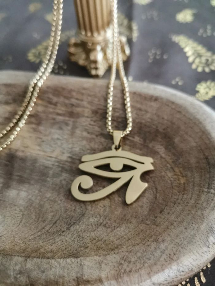 Collier et pendentif spirituel égyptien œil d horus - photo numéro 2