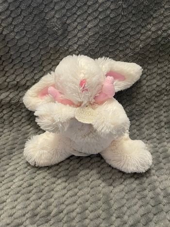 Doudou peluche lapin blanc rose Bonbon DC3375 Doudou et Compagnie
