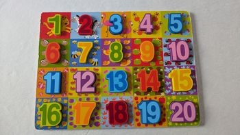 Puzzle chiffre 1 à 20 en bois 