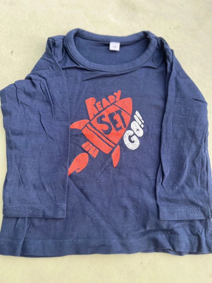 T shirt manche longue bleu marine