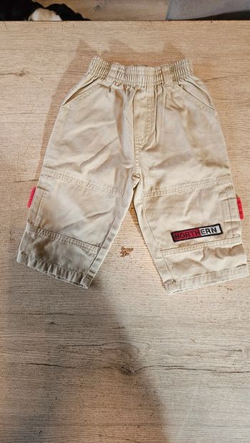 Pantalon beige fonce pour garçon, Bout'chou Basic, 12 mois, jamais mis