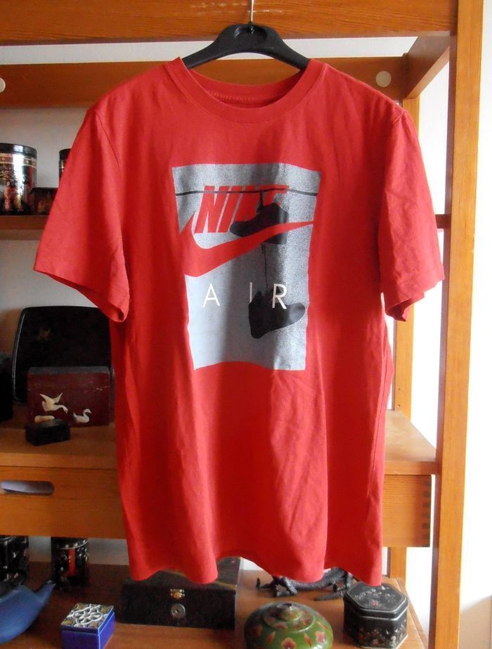 T-shirt rouge homme, Nike Air, taille M, 100% coton - photo numéro 6
