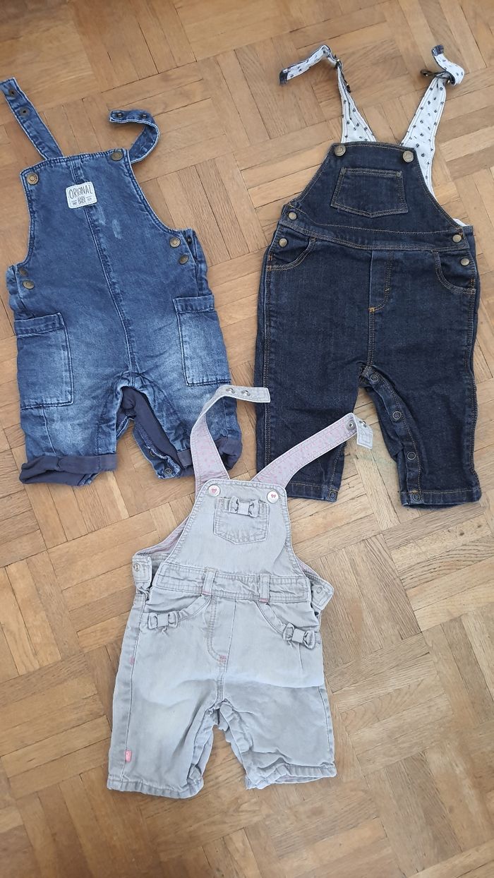Salopettes en jeans bébé fille