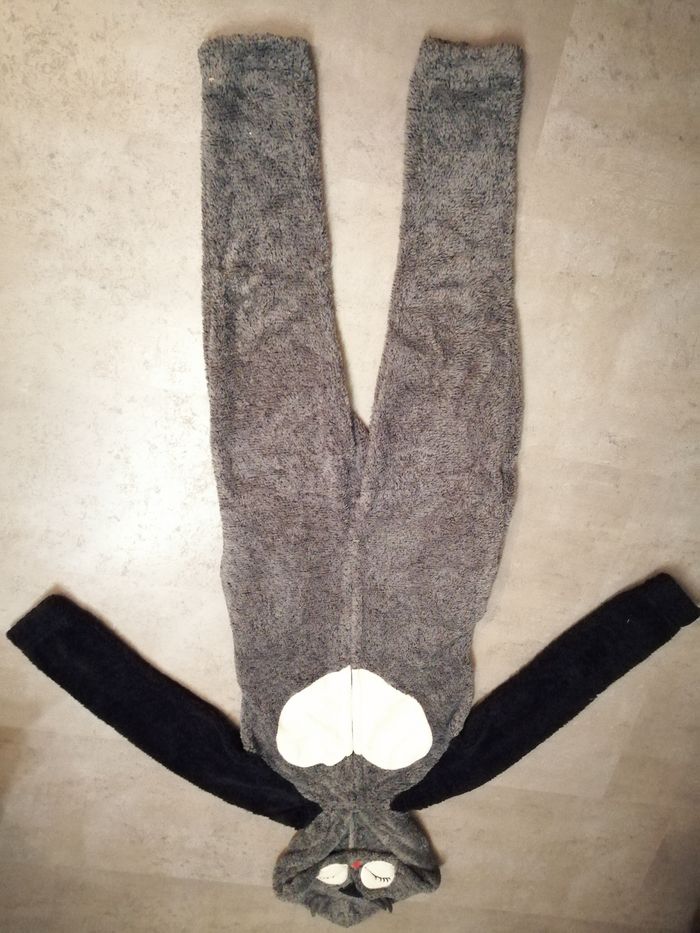combinaison sur pyjama gris et noir taille XS Etam Neuf très douce - photo numéro 2