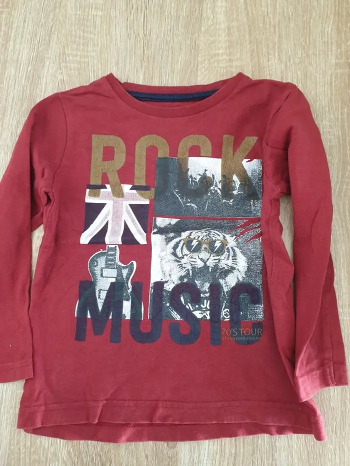 T shirt manches longues rock 3 ans