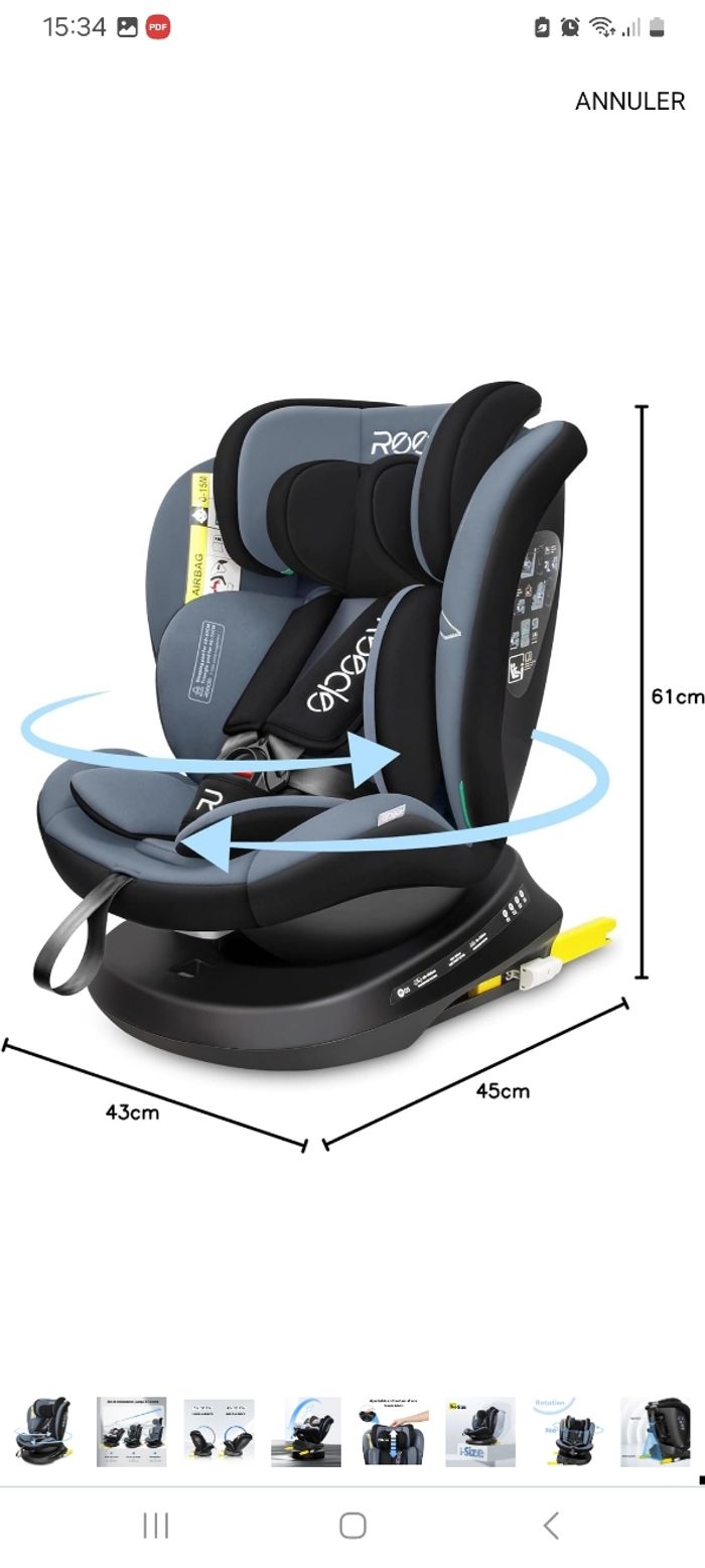 Siège auto Reeclo (naissance --->12ans) - photo numéro 3