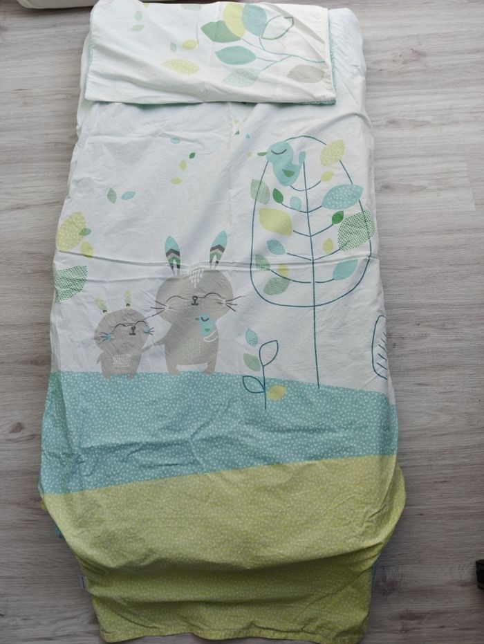 Parure de lit bébé vert baudet tbe