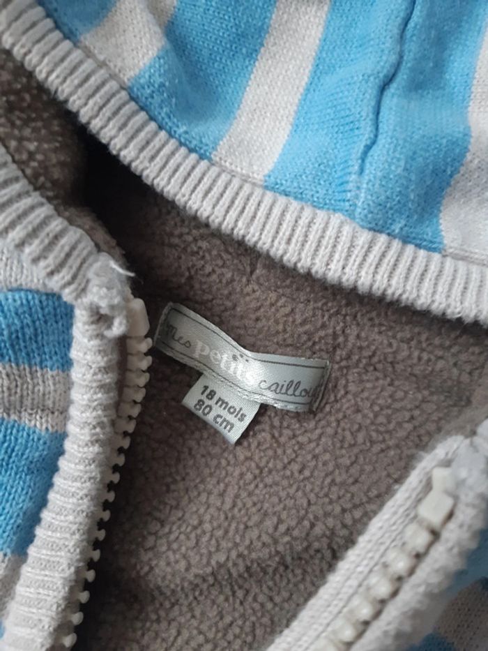 Gilet zippé à capuche Mes Petits Cailloux 18 mois - photo numéro 5