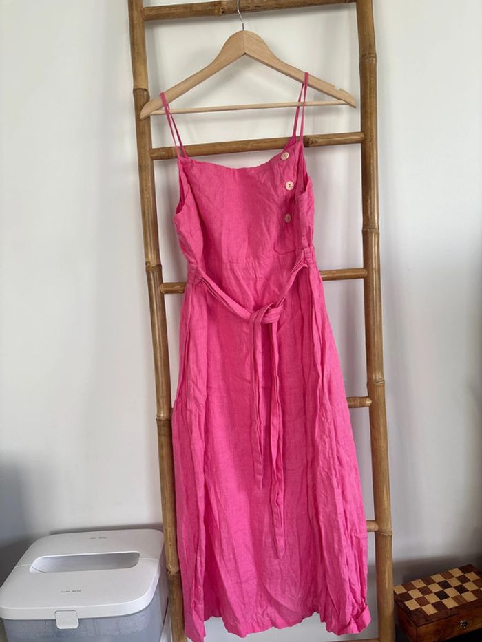 Robe rose en lin Camaïeu taille M - photo numéro 4