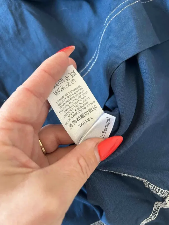 T-shirt Cop Copine bleu imprimé Taille L - photo numéro 5