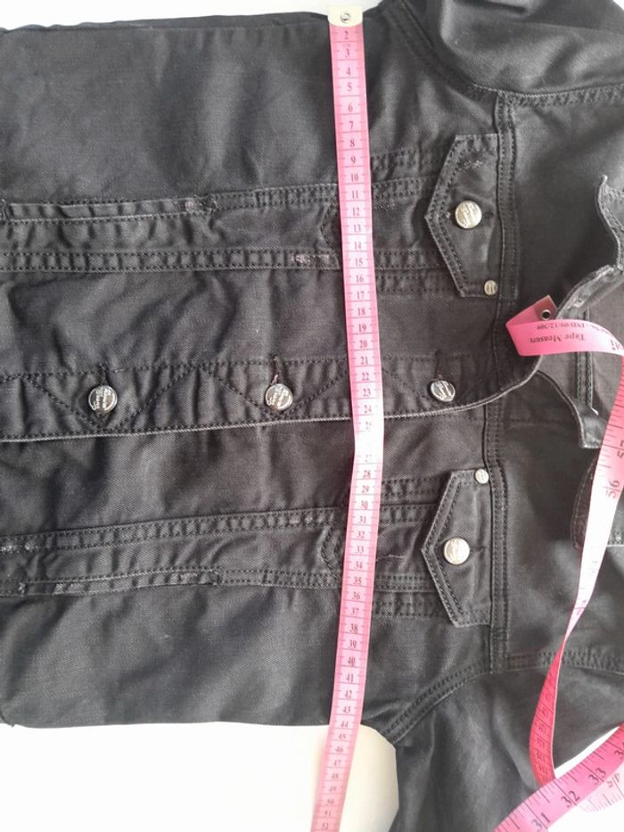 Petite veste en jean noire effet usée Remixx taille m - photo numéro 10