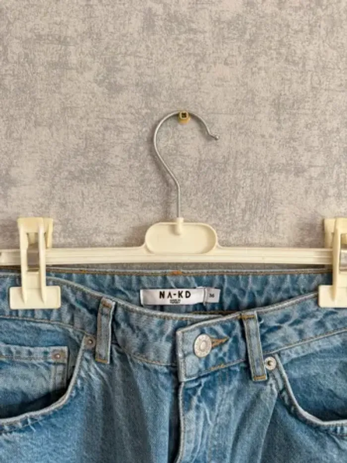 jean large taille haute bleu clair NA-KD taille 36 - photo numéro 2