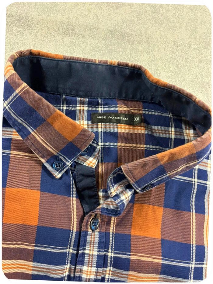 Chemise Mise au Green orange et bleu Taille XXL - photo numéro 3