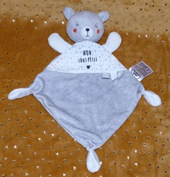 Doudou ours plat Mots d'enfants Mon tout petit