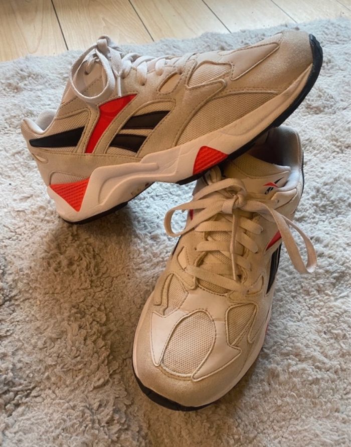 Reebok Aztrek 96 DV7249 White Porcelain Neon Red - photo numéro 3