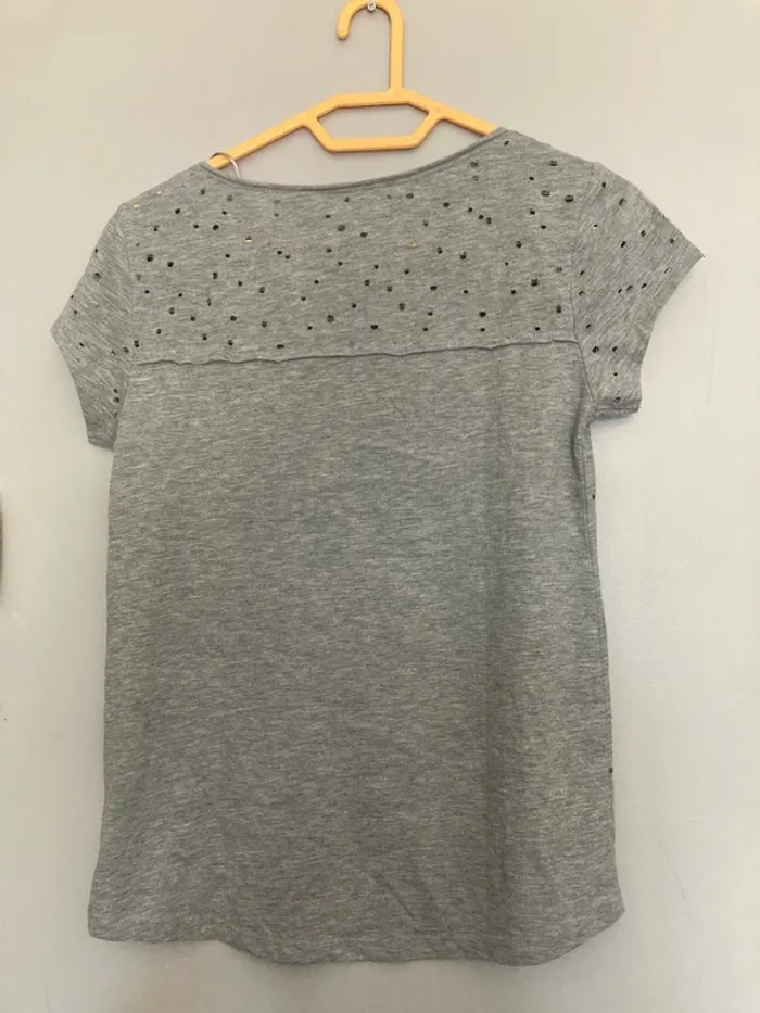 T-shirt Camaïeu gris, taille S, tissu léger - photo numéro 5