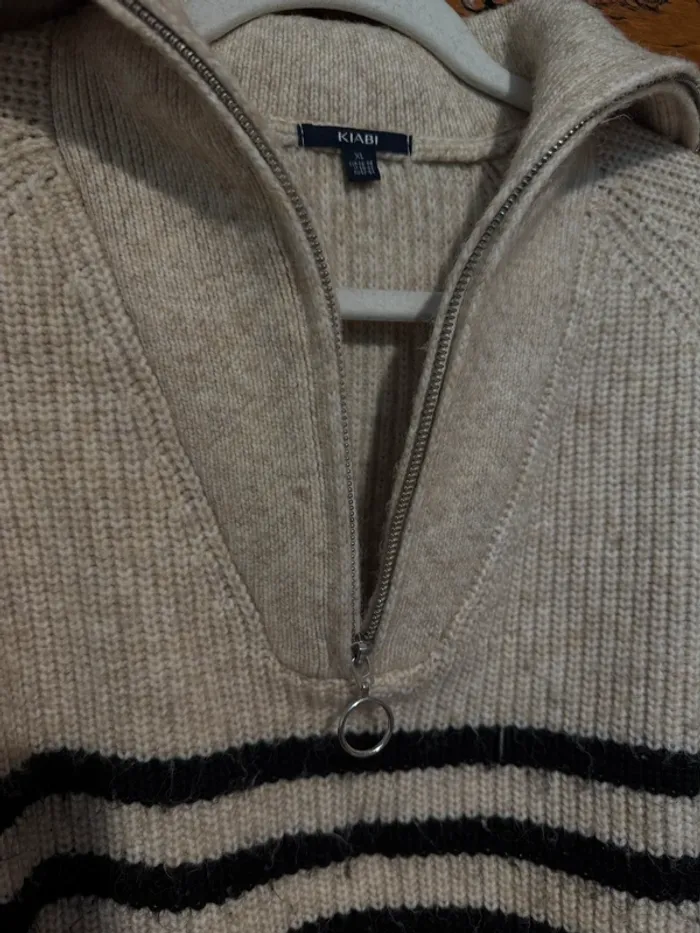 Pull à zip marinière - photo numéro 4