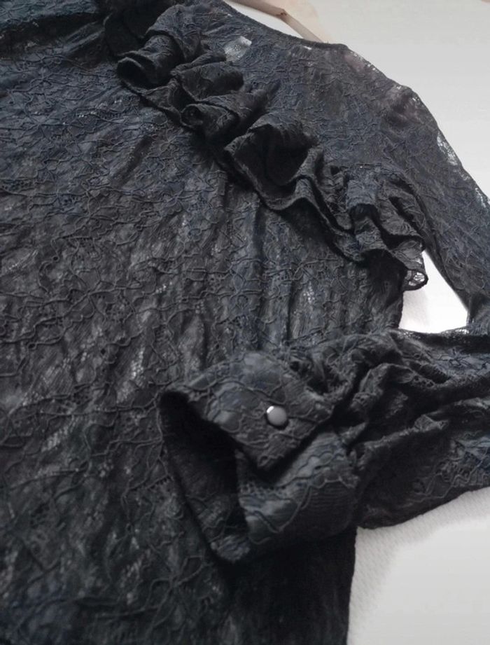 Chemise bohème dentelle noire 38/40 - photo numéro 3