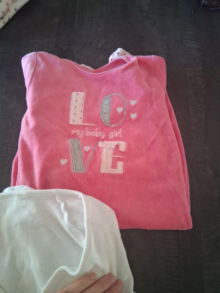 Pyjama Gemo rose fuschia avec body offert blanc - photo numéro 2