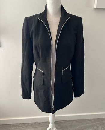 Veste blazer long noir et argenté Vintage T40 L