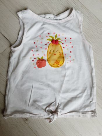 Vêtement fille tee-shirt débardeur ananas Orchestra 3 ans 92 cm