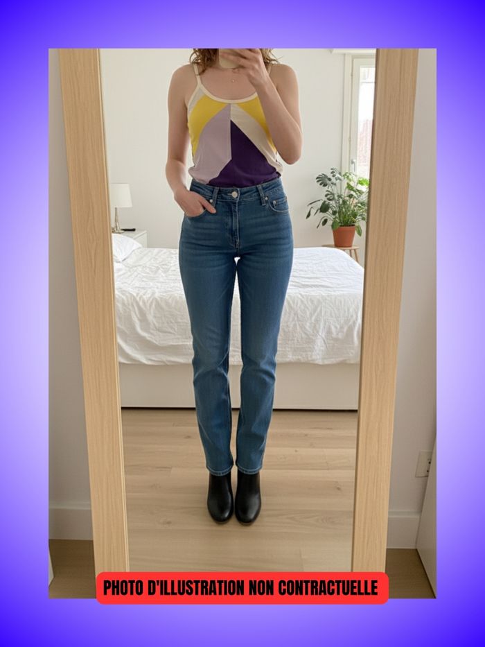 Débardeur Rip Curl Color Block – Rayures Géométriques – Violet, Jaune, Blanc – Taille 38 M – Très Bon État - photo numéro 4