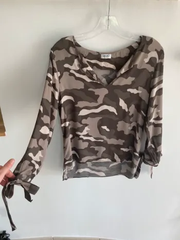 Blouse liu jo camouflage verte