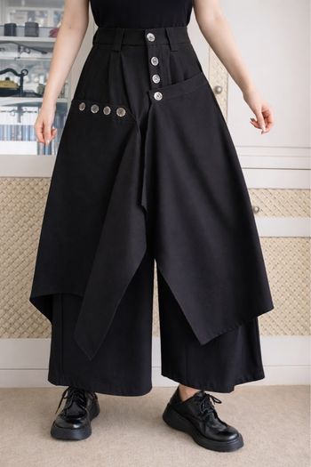 Pantalon oversize noir unisexe – Wide leg / Techwear / Streetwear japonais 
