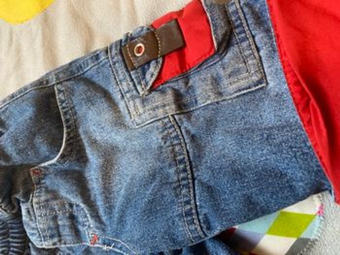 Lot 3 pantalons jeans 6 mois doublé ou velours pour hiver et être au chaud - photo numéro 4