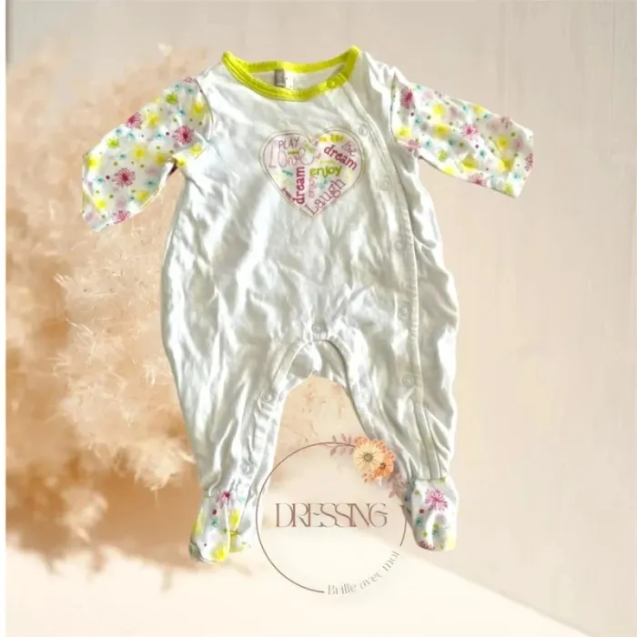 Pyjama grenouillère fille été 1 mois 54 cm - photo numéro 2