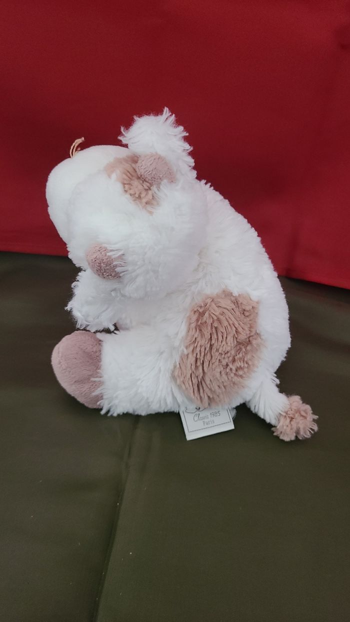 HISTOIRE D'OURS  DOUDOU VACHE BLANCHE ASSISE MARRON - photo numéro 3