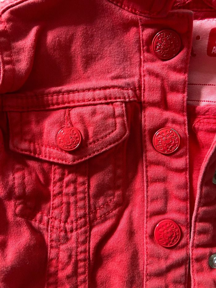 Veste en jean rouge dpam 3 ans - photo numéro 3