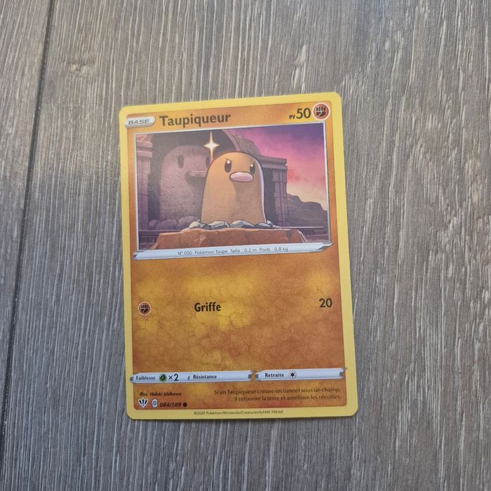 Carte Pokemon Taupiqueur Pv 50 084/189 - Carte Commune - Épée et Bouclier - Ténèbres Embrasées