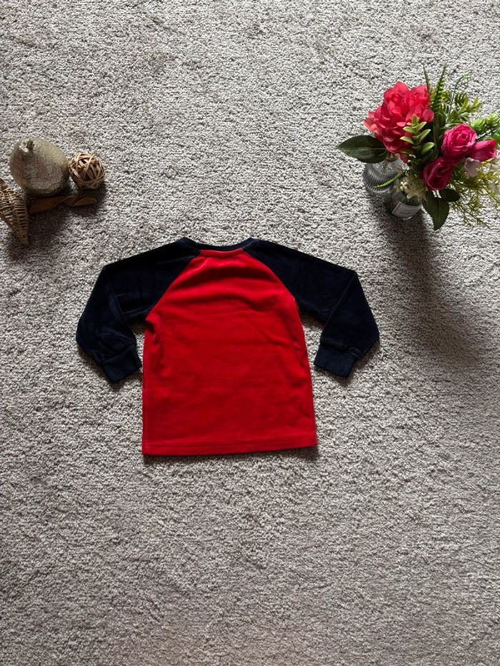 🌺Haut de pyjama en velours Disney Marvel Spider-Man rouge et bleu foncé Taille 24mois/92cm🌺 - photo numéro 6