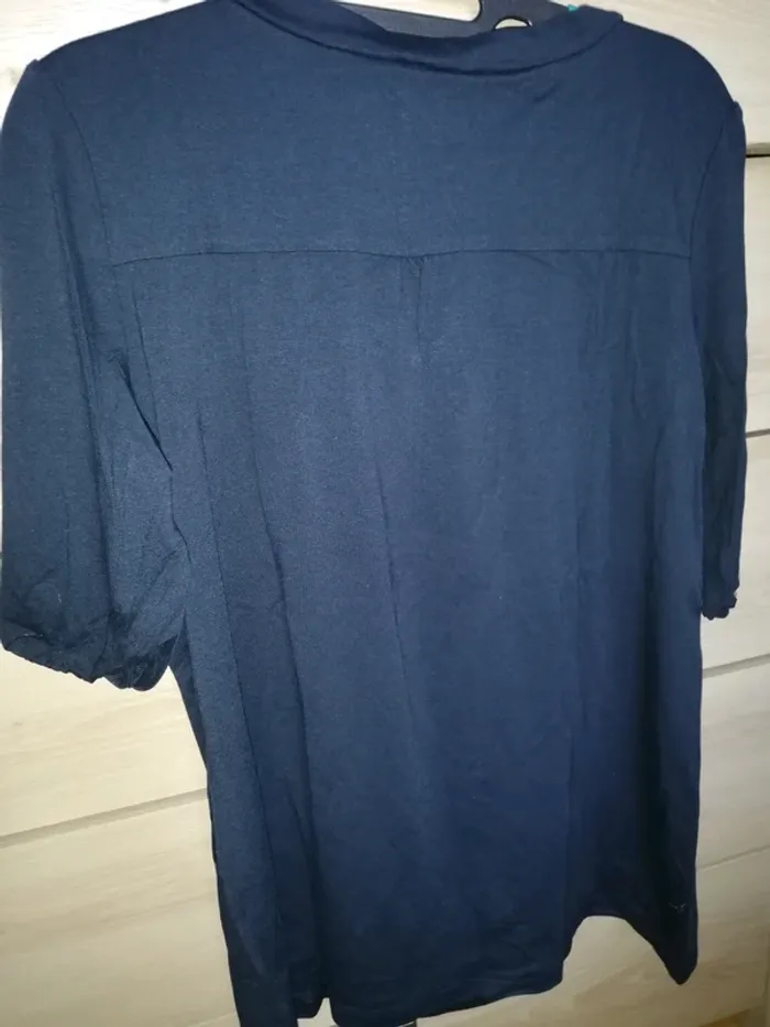 Blouse manches courtes bleue marine - photo numéro 3