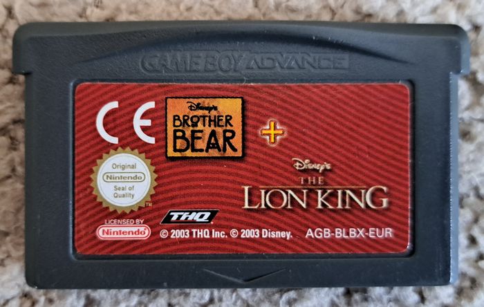 🎮 Disney Frère des Ours + Le Roi Lion EUR Nintendo Gameboy Advance GBA