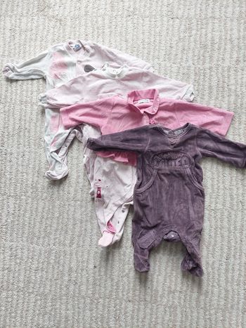 Lot 4 grenouillères fille 3 mois