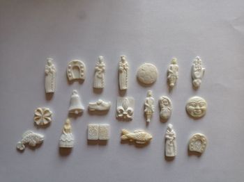 Lot de 20 fèves blanches en céramique
