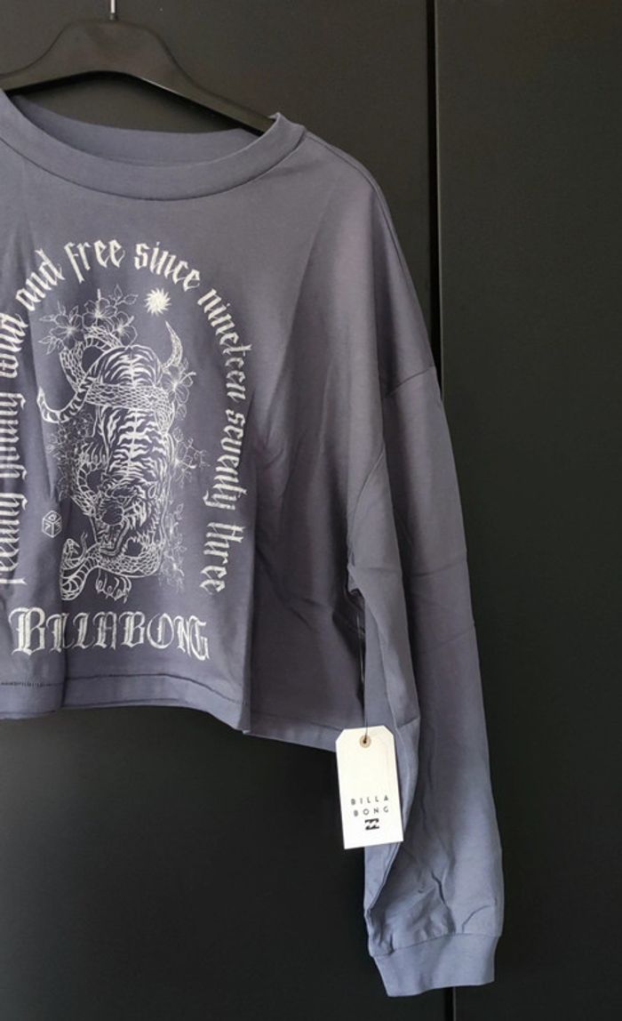 Tee-shirt oversize manches longues Violet/Lila Billabong - photo numéro 4
