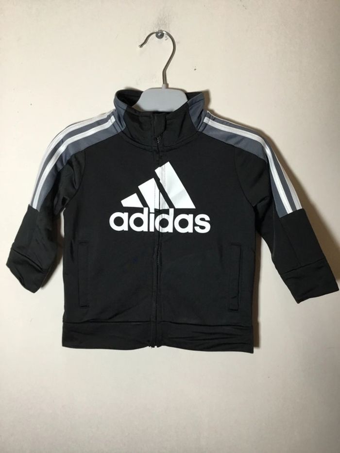 Veste de survêtement pour enfant Adidas noire taille 12mois 032