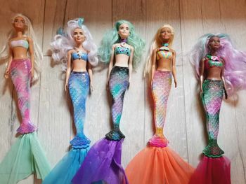 Lot de 5 barbie reveal color sirènes