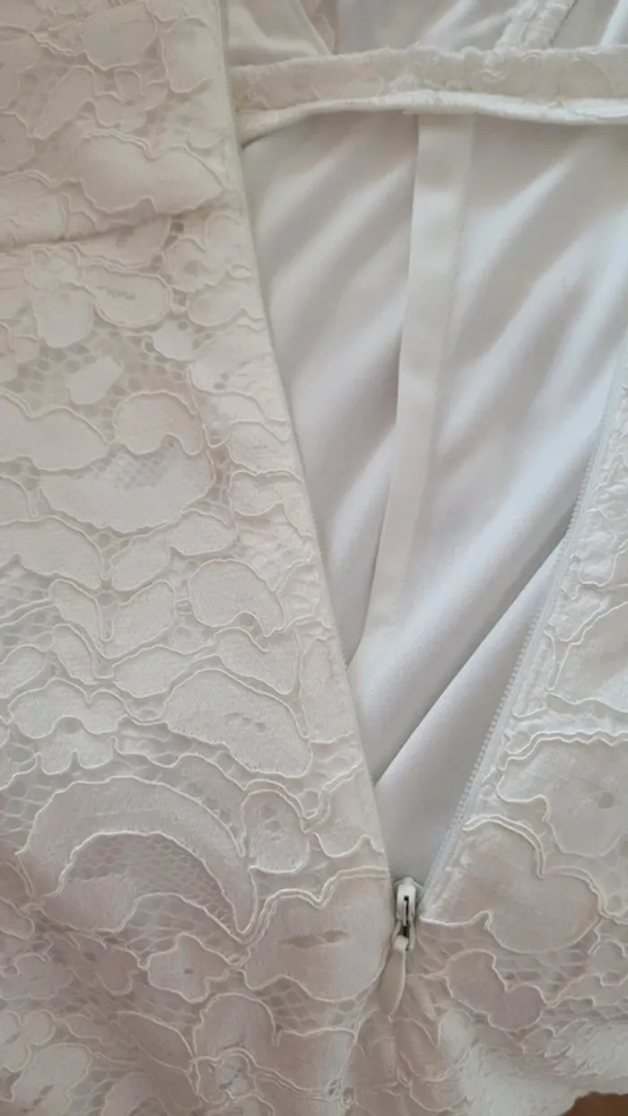 Robe esprit blanche crème en dentelle - photo numéro 5