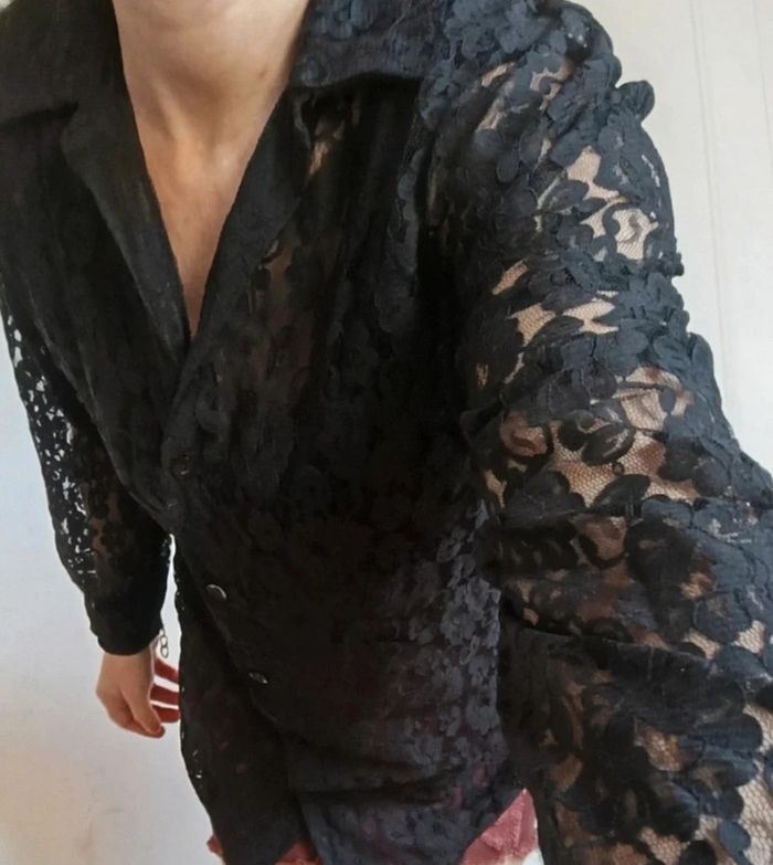 💎Chemise femme sexy raffiné noir dentelle t L 40 - photo numéro 7