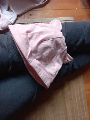 Chapeau naissance Disney a oreilles rose coton 6