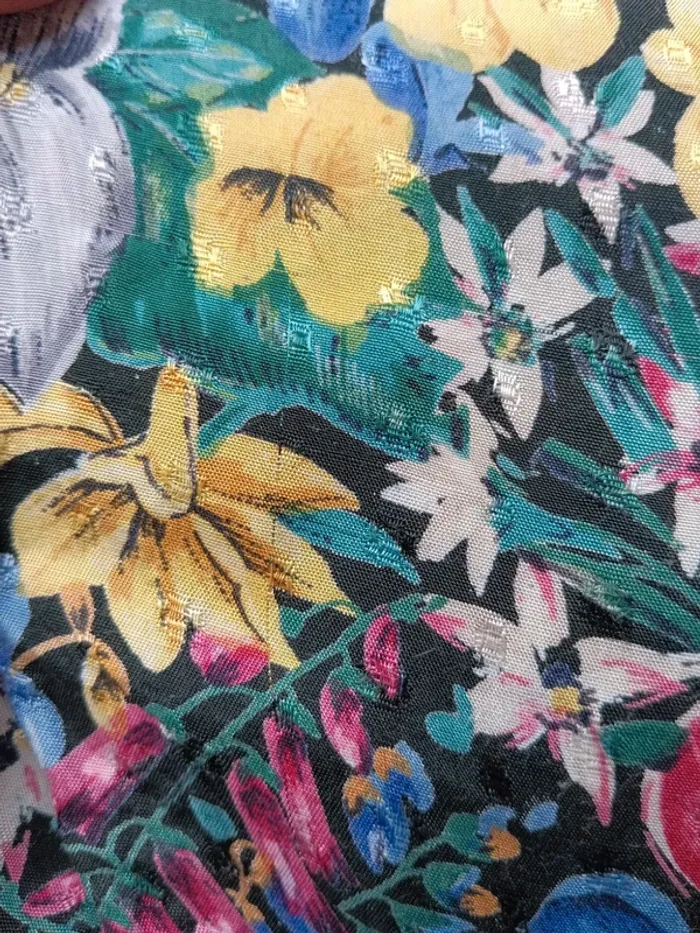 Pantalon vintage fleurs multicolores léger René Derhy - photo numéro 10